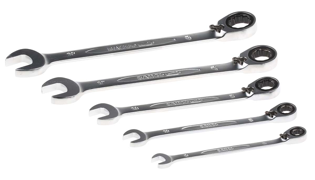 Bahco 5-Piece Spanner Set, 8 To 19 mm, Alloy Steel