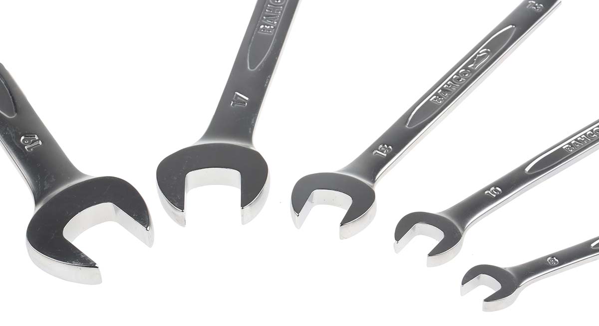 1rms5 Bahco 5-Piece Spanner Set, 8 To 19 mm, Alloy Steel