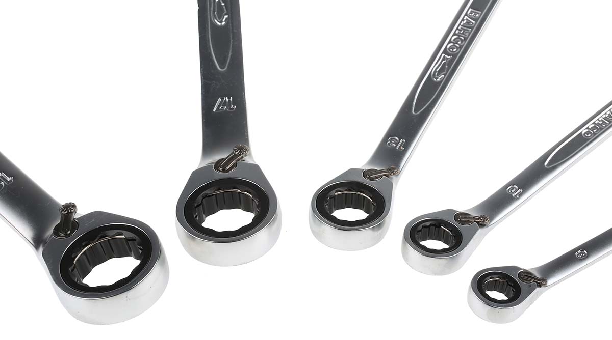 1rms5 Bahco 5-Piece Spanner Set, 8 To 19 mm, Alloy Steel