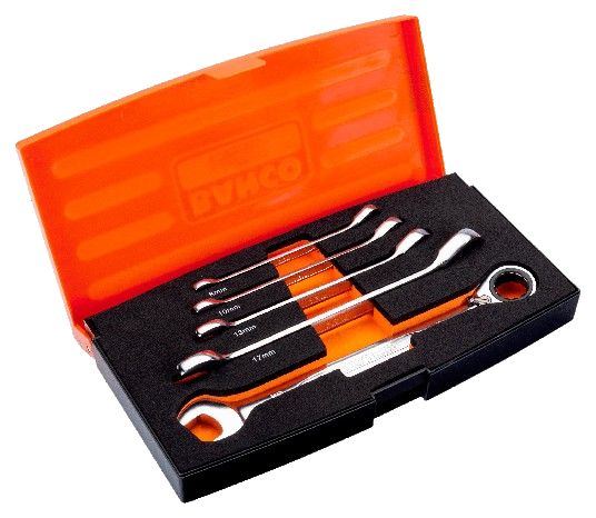 1rms5 Bahco 5-Piece Spanner Set, 8 To 19 mm, Alloy Steel