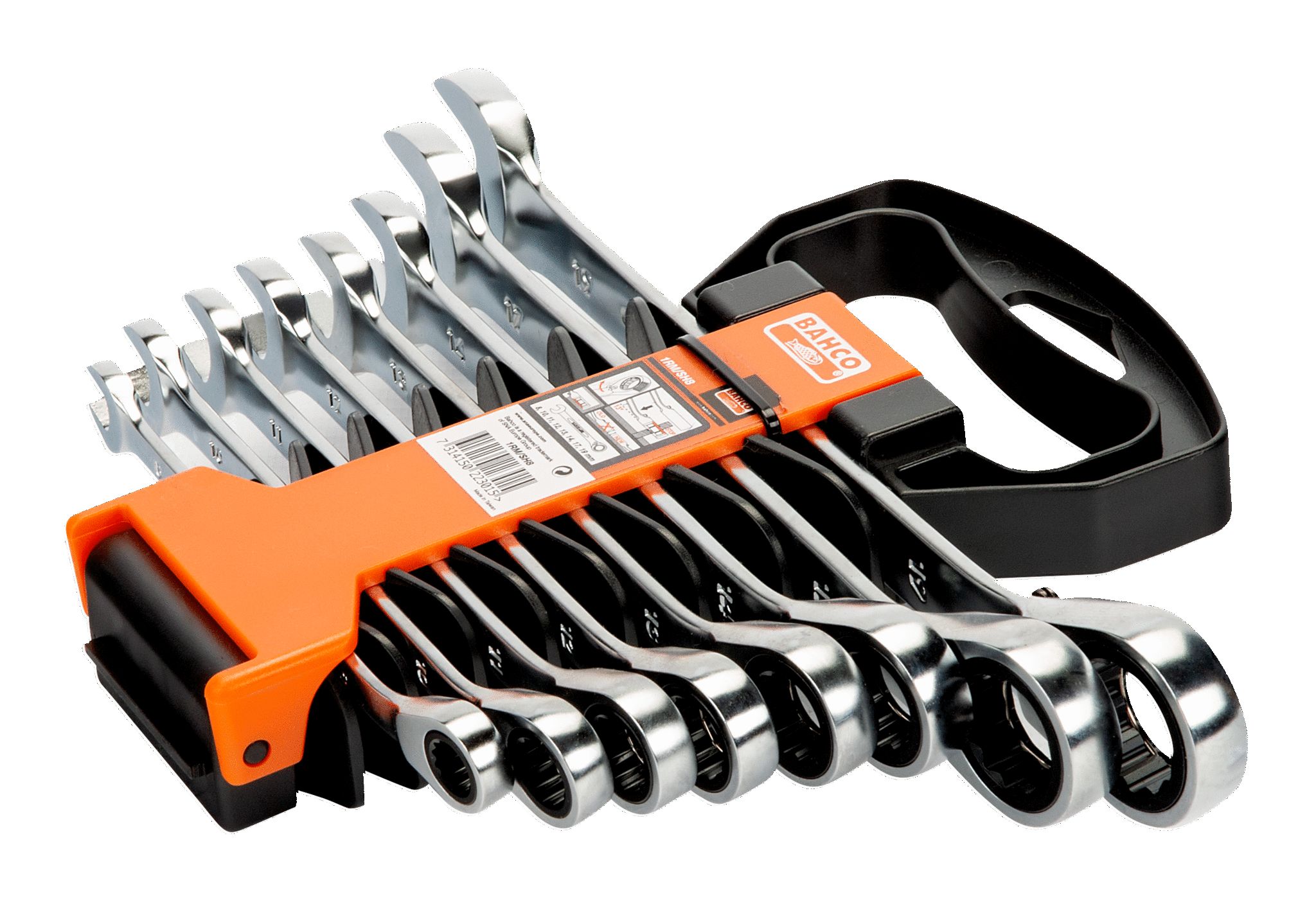 1rmsh8 Bahco 8-Piece Spanner Set, 8 To 19 mm, Alloy Steel