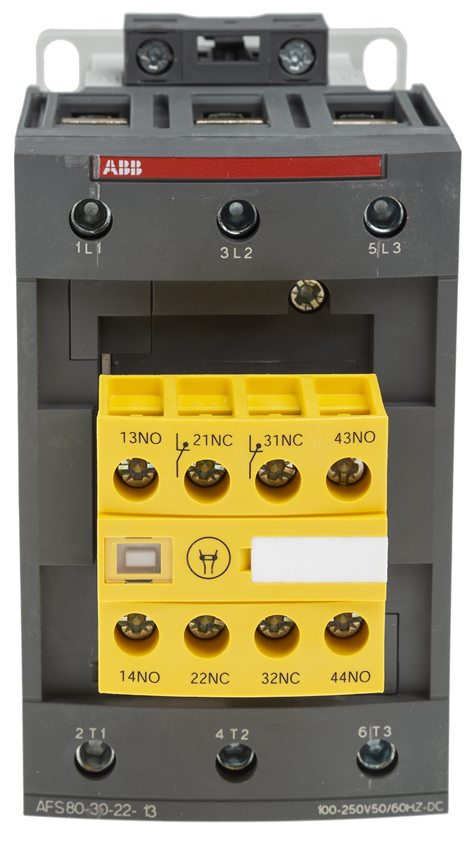 ABB Jokab AFS Contactor, 100V ac/dc, 250 V ac/dc Coil, 3-Pole, 125 A, 45 kW 250V ac/dc, 3 NO, 600V ac