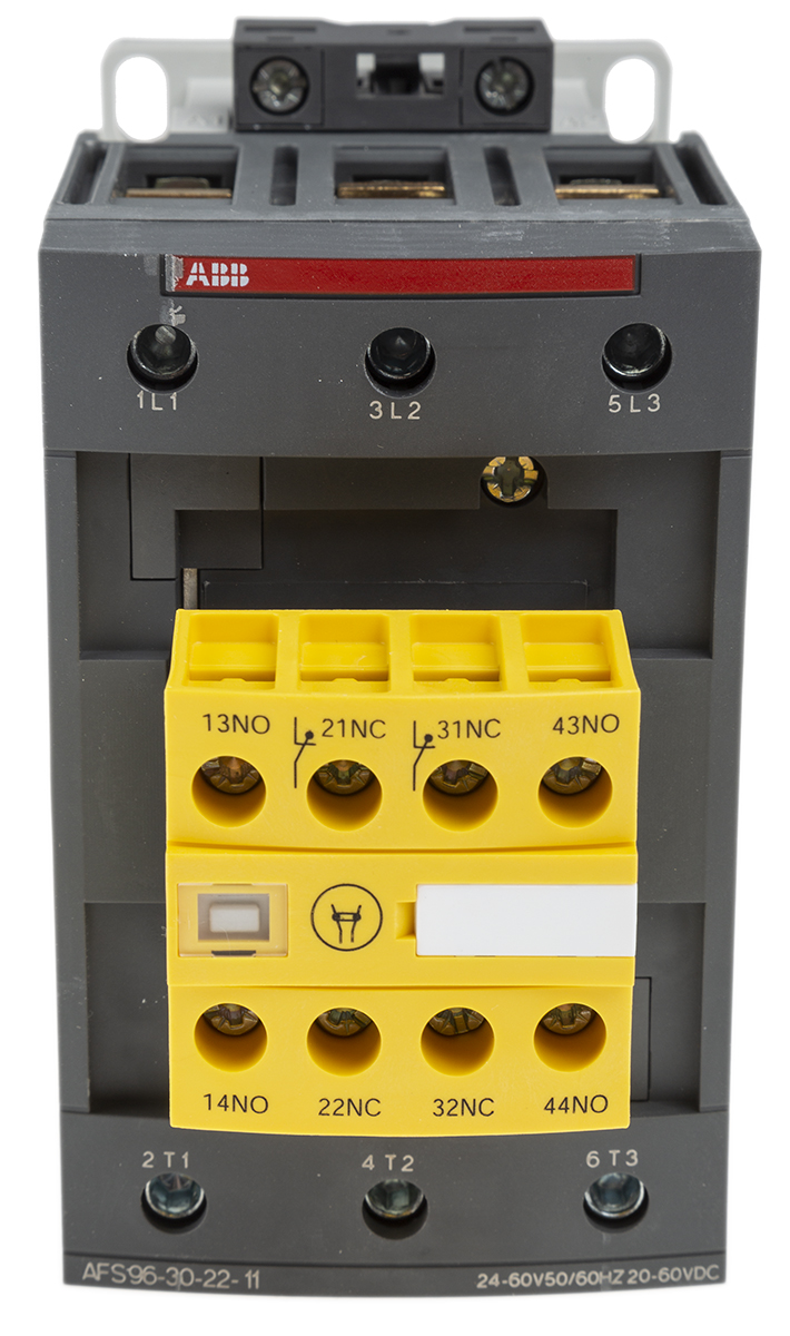 ABB Jokab AFS Contactor, 24V ac, 60 V ac Coil, 3-Pole, 130 A, 55 kW 60V ac, 3 NO, 600V ac