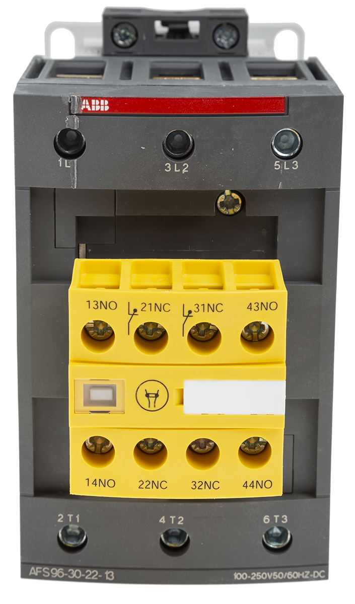 ABB Jokab AFS Contactor, 100V ac/dc, 250 V ac/dc Coil, 3-Pole, 130 A, 55 kW 250V ac/dc, 3 NO, 600V ac