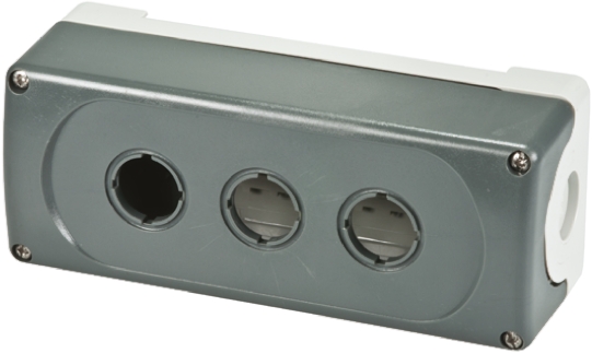 ABB Grey Plastic ABB Modular Push Button Enclosure - 3 Hole 22 mm Diameter