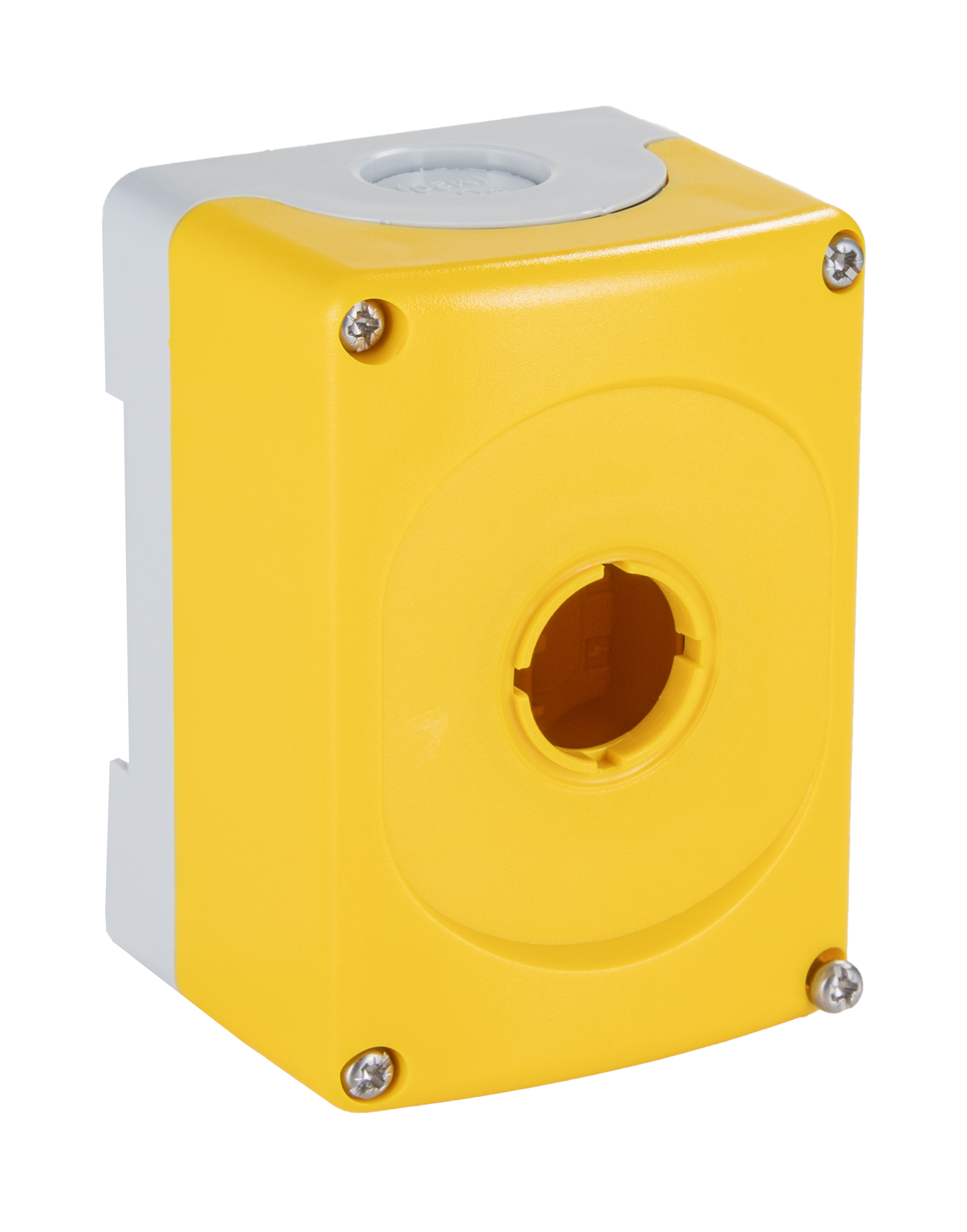 ABB Yellow Plastic ABB Modular Push Button Enclosure - 1 Hole 22 mm Diameter