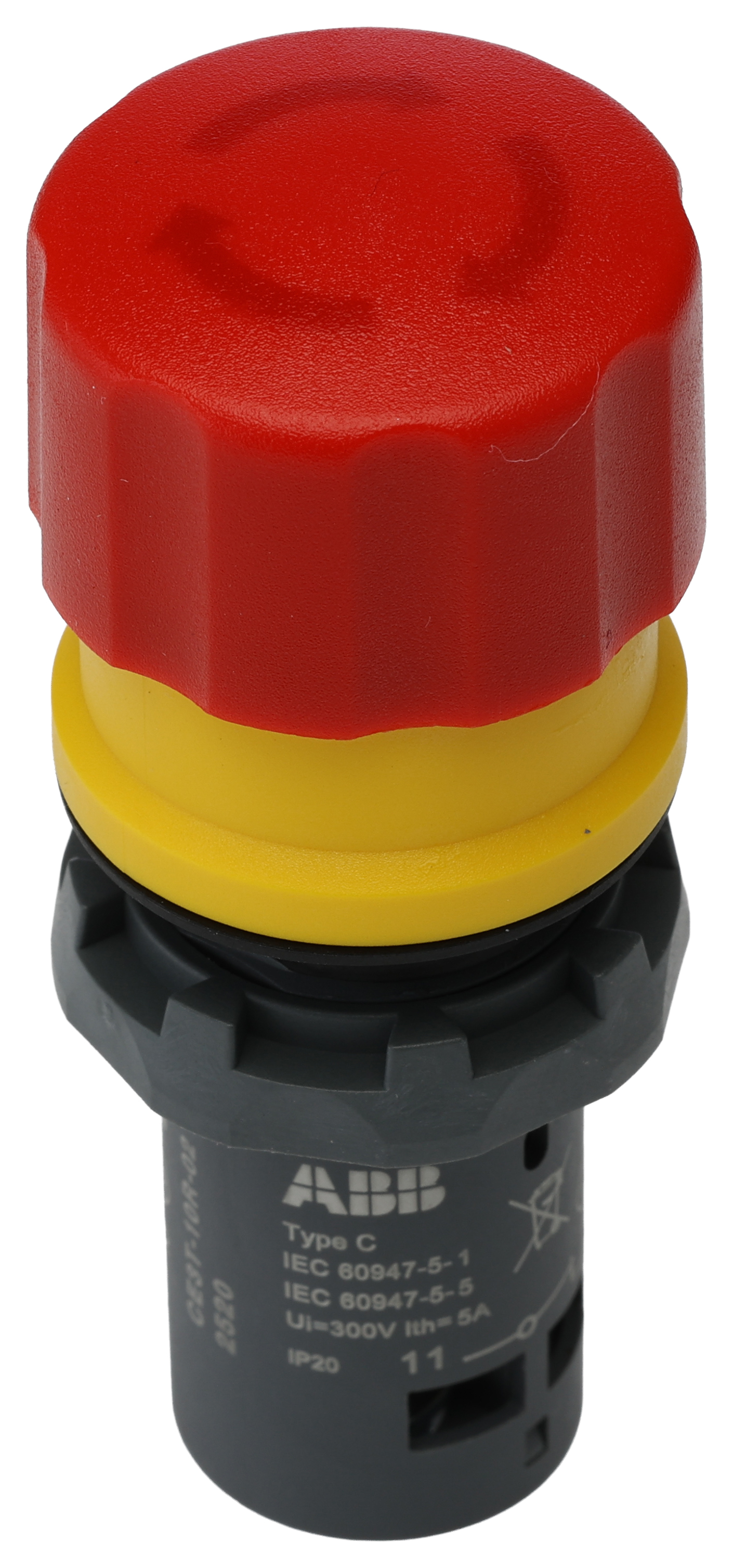 ABB Compact Series Twist Release Emergency Stop Push Button, Panel Mount, 2 NC, IP66, IP67, IP69K