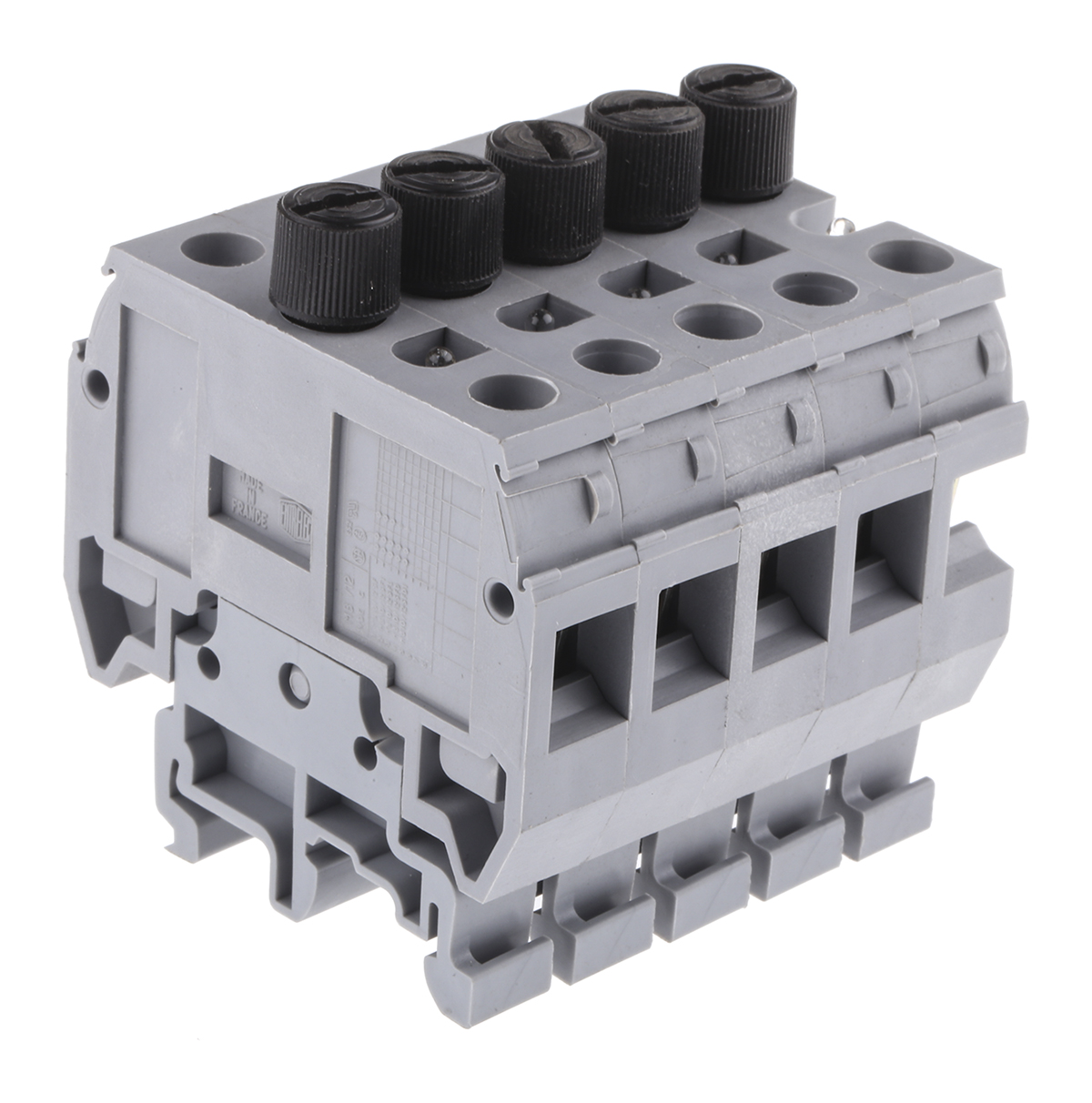 Entrelec 1SNA111034R0400 MB Series Fused DIN Rail Terminal Grey, 10mm², 16 mm², 1-Level Fused, Screw