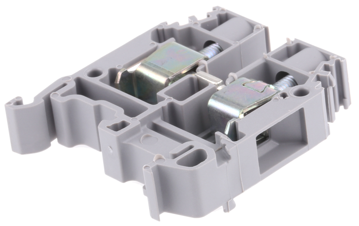 Entrelec 1SNA115120R1700 SNA Series DIN Rail Terminal Block Grey, 10mm², 1-Level, Screw
