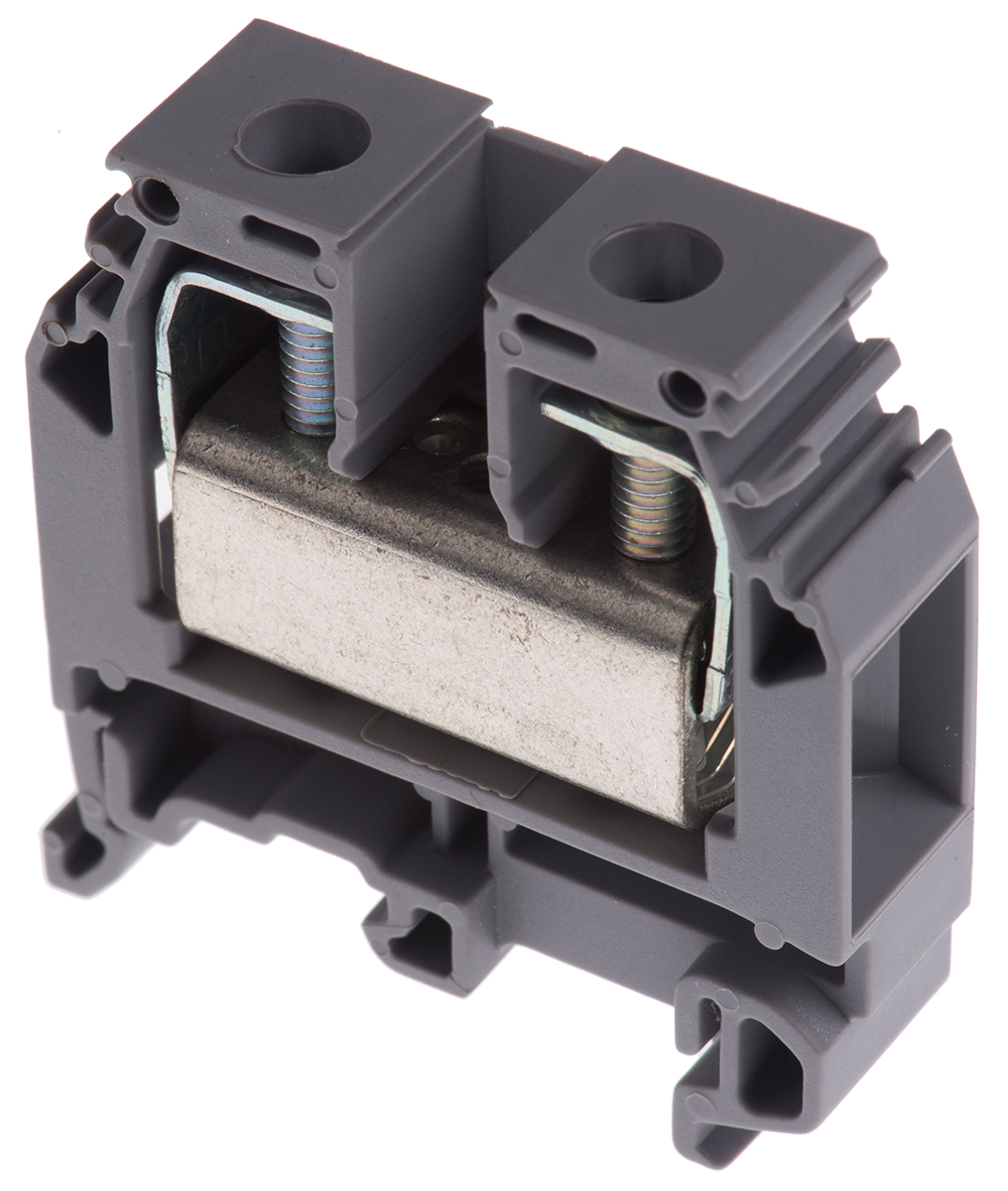 Entrelec 1SNA115129R1400 SNA Series DIN Rail Terminal Block Grey, 16mm², 1-Level, Screw