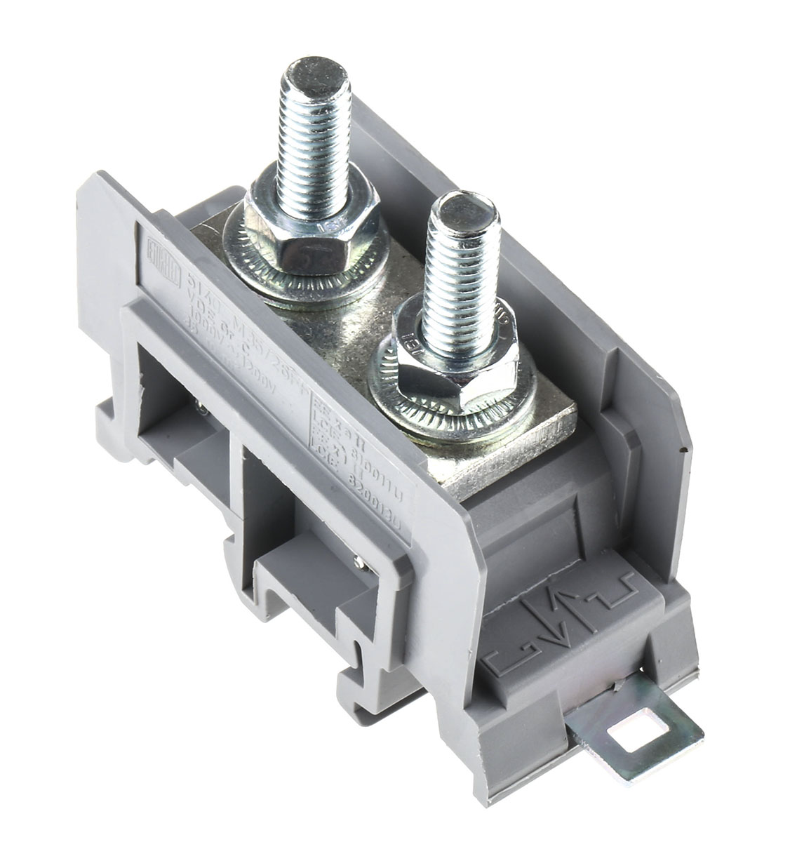 Entrelec 1SNA115140R2300 SNA Series DIN Rail Terminal Block Grey, 25mm², 1-Level, Bolt