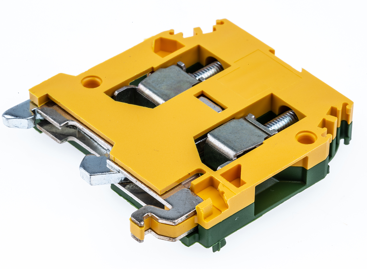 Entrelec 1SNA165114R1700 SNA Series Earth Terminal Block Yellow, Green, 6mm², 1-Level, Screw