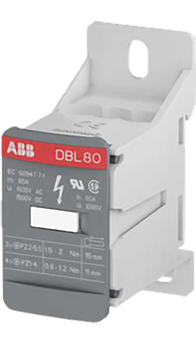 Entrelec Distribution Block, 7 Way, 1.5kV dc, 80A, Grey