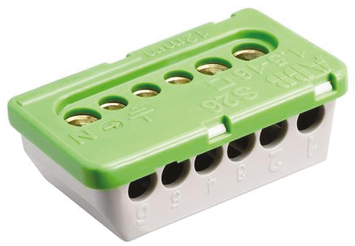 Entrelec MISTRAL65 Series Non-Fused Terminal Block, 6-Way, 16mm², 6 mm² Wire, 100A Screw