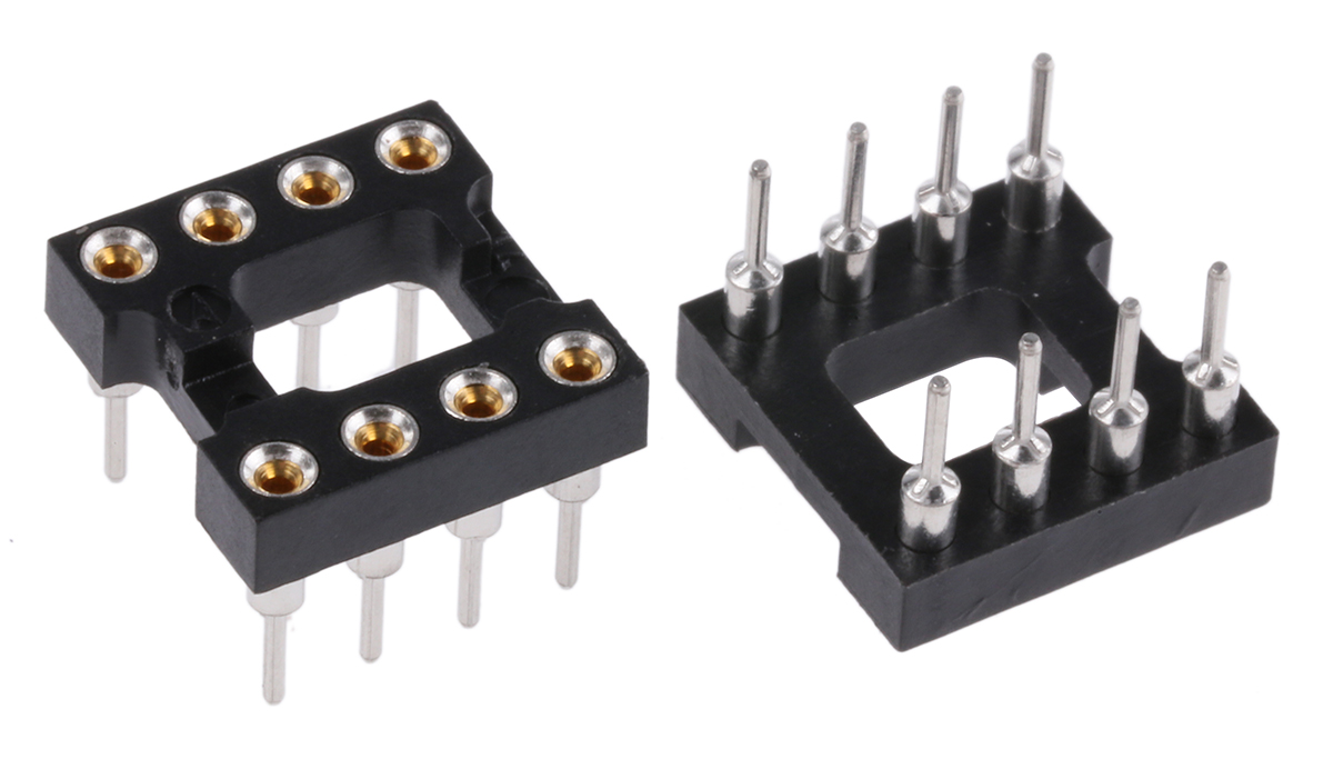TE Connectivity, DIPLOMATE 800 2.54 mm Pitch Vertical 8 Way, Through Hole Turned Pin Open Frame DIL Socket, 3A