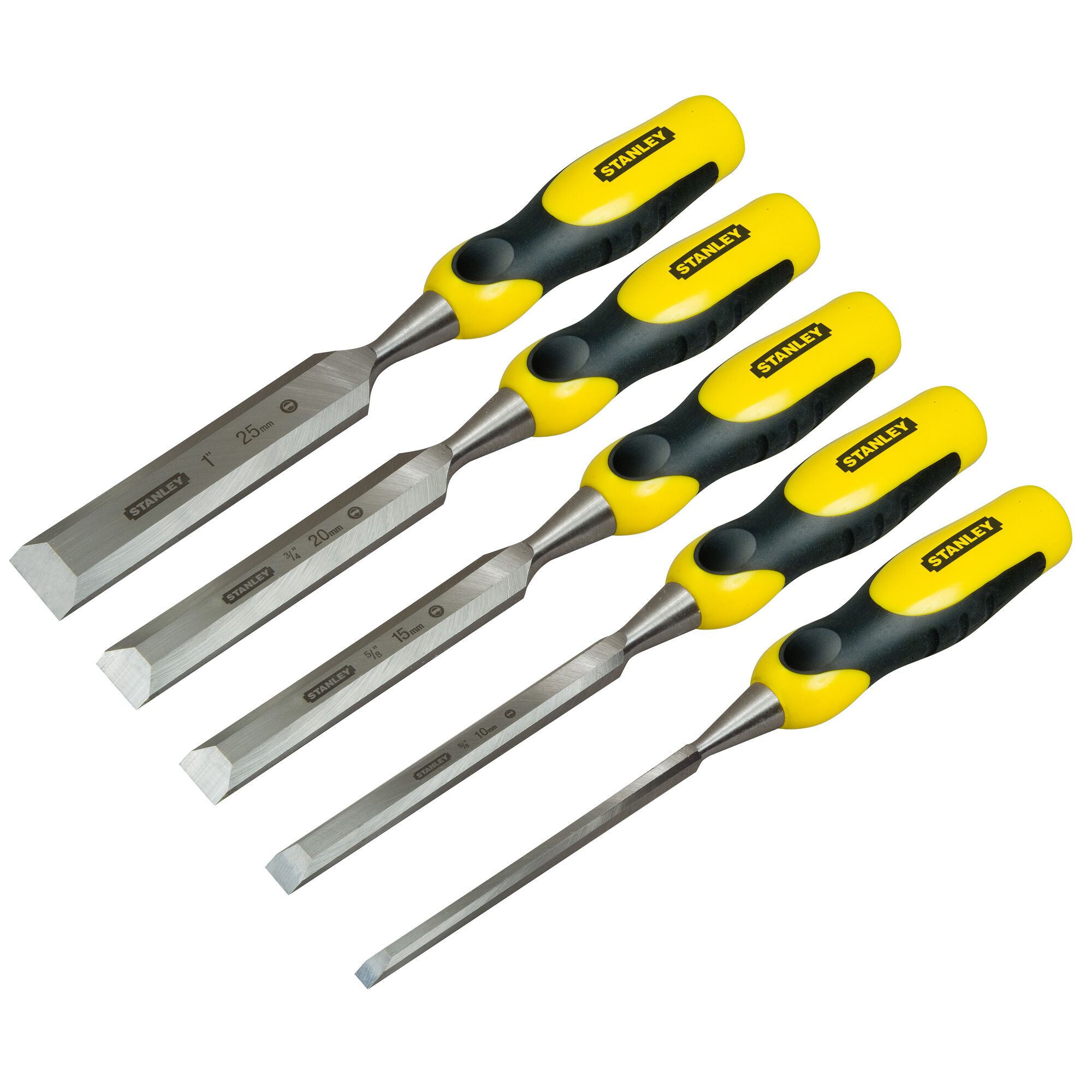 Stanley 5 Piece Carbon Steel Wood Chisel Set, 320 mm Length