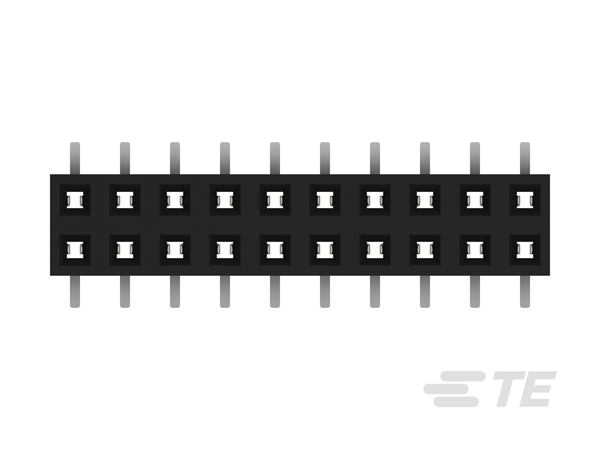 2-2314844-0 TE Connectivity AMPMODU Series Straight Surface PCB Socket, 20-Contact, 2 Row, 2 mm Pitch Solder