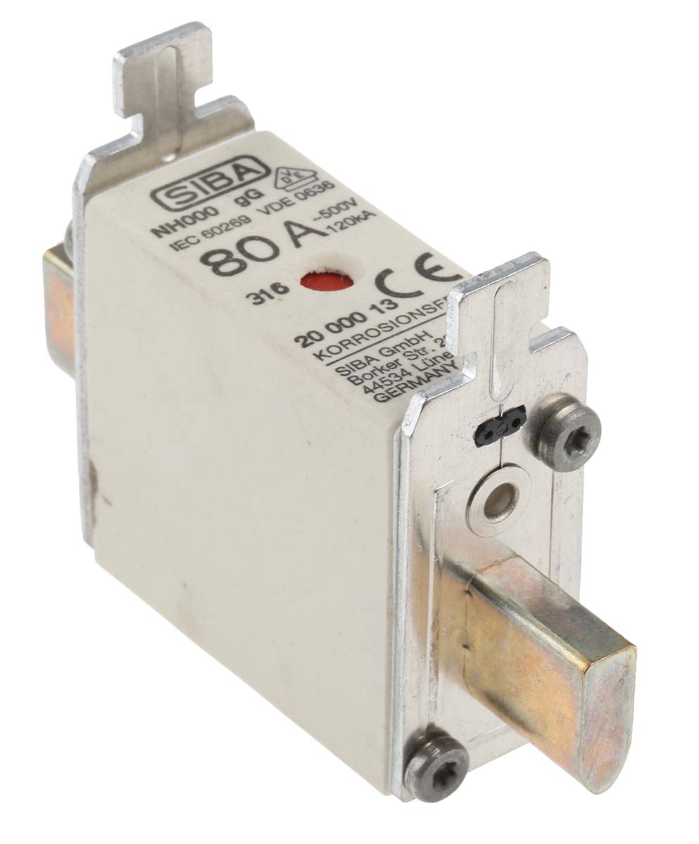 SIBA 80A NH Fuse NH000 500V ac