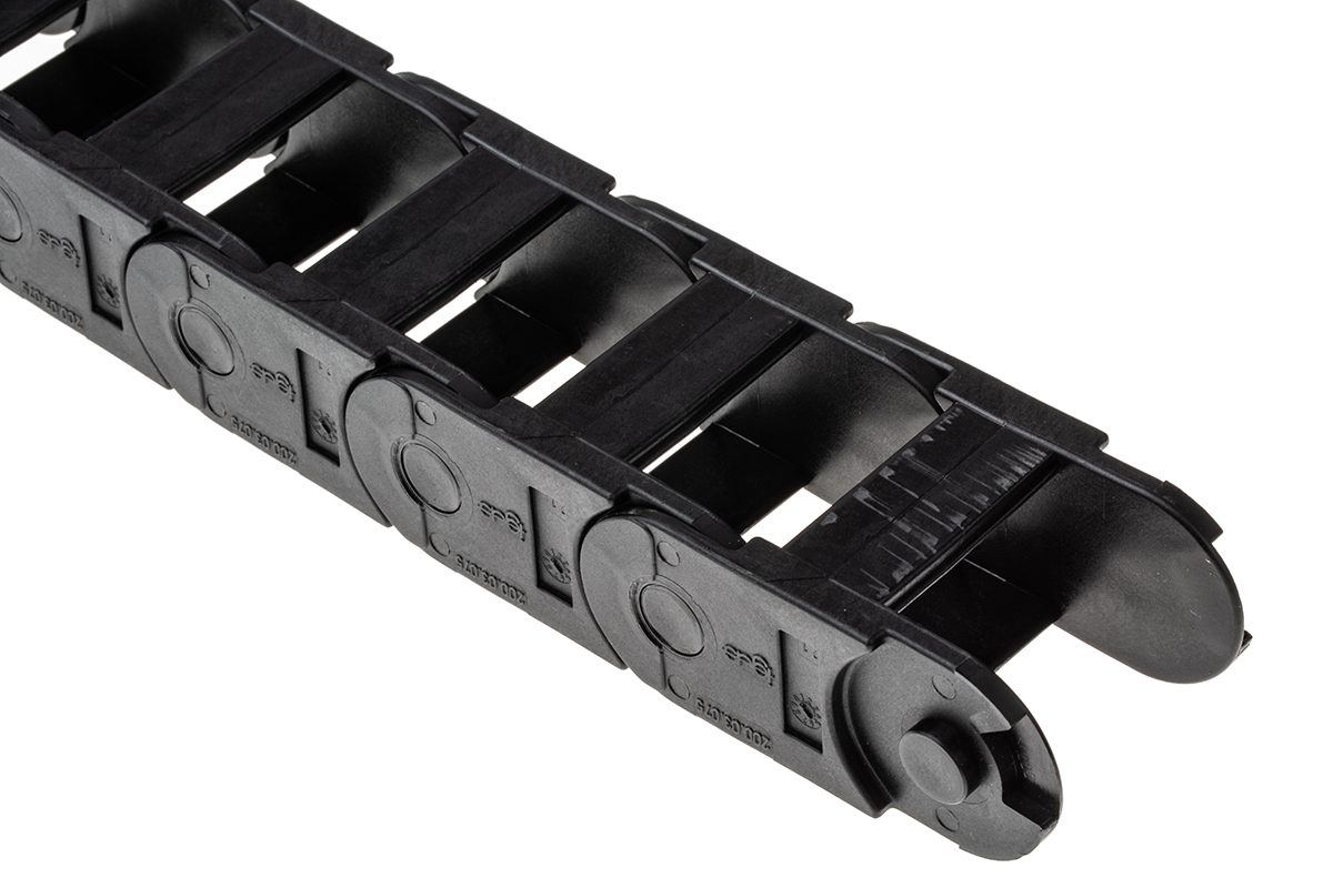 200030750 Igus e-chain Black, W54mm x D35 mm, L1 m, 75 mm Min. Bend Radius, Igumid G