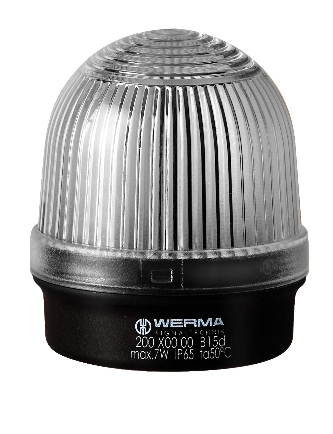 Werma 200 Series Clear Continuous Beacon 230V, Filament Bulb Base, IP65
