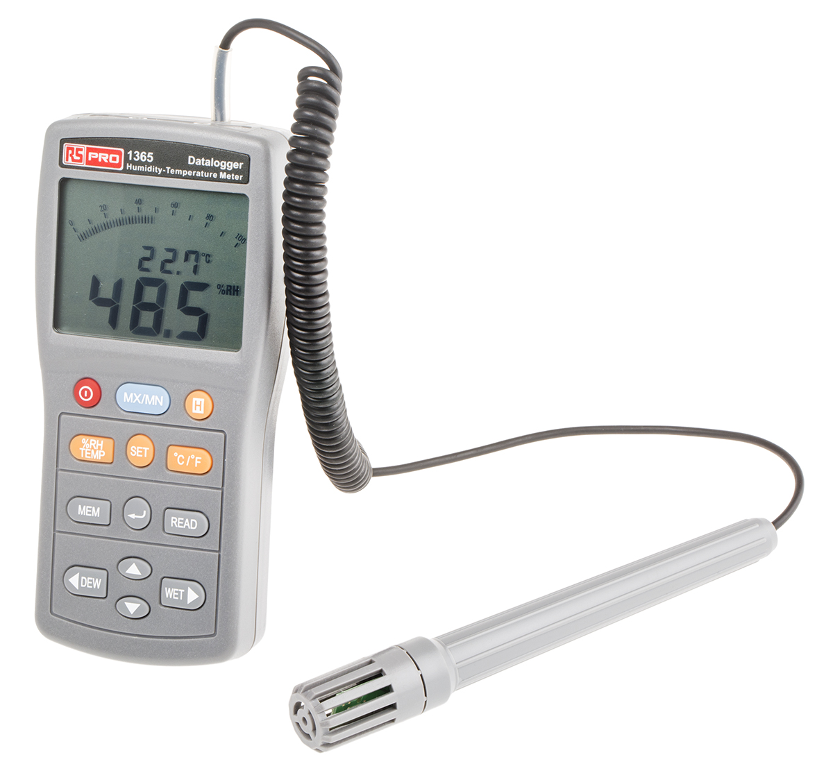 200-5043 RS PRO 1365 Temperature & Humidity Data Logger, RS232, USB, 2 Channel - UKAS