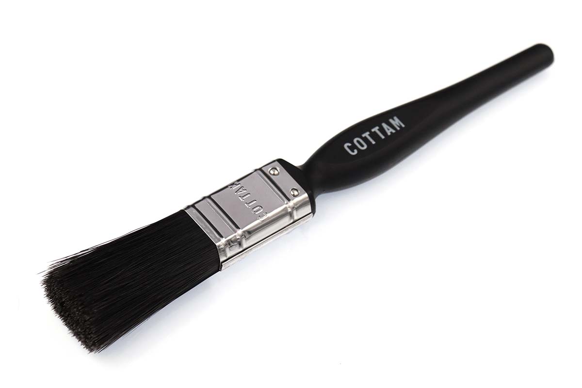 Cottam Thin, 25 mm Synthetic Paint Brush with Flat Bristles