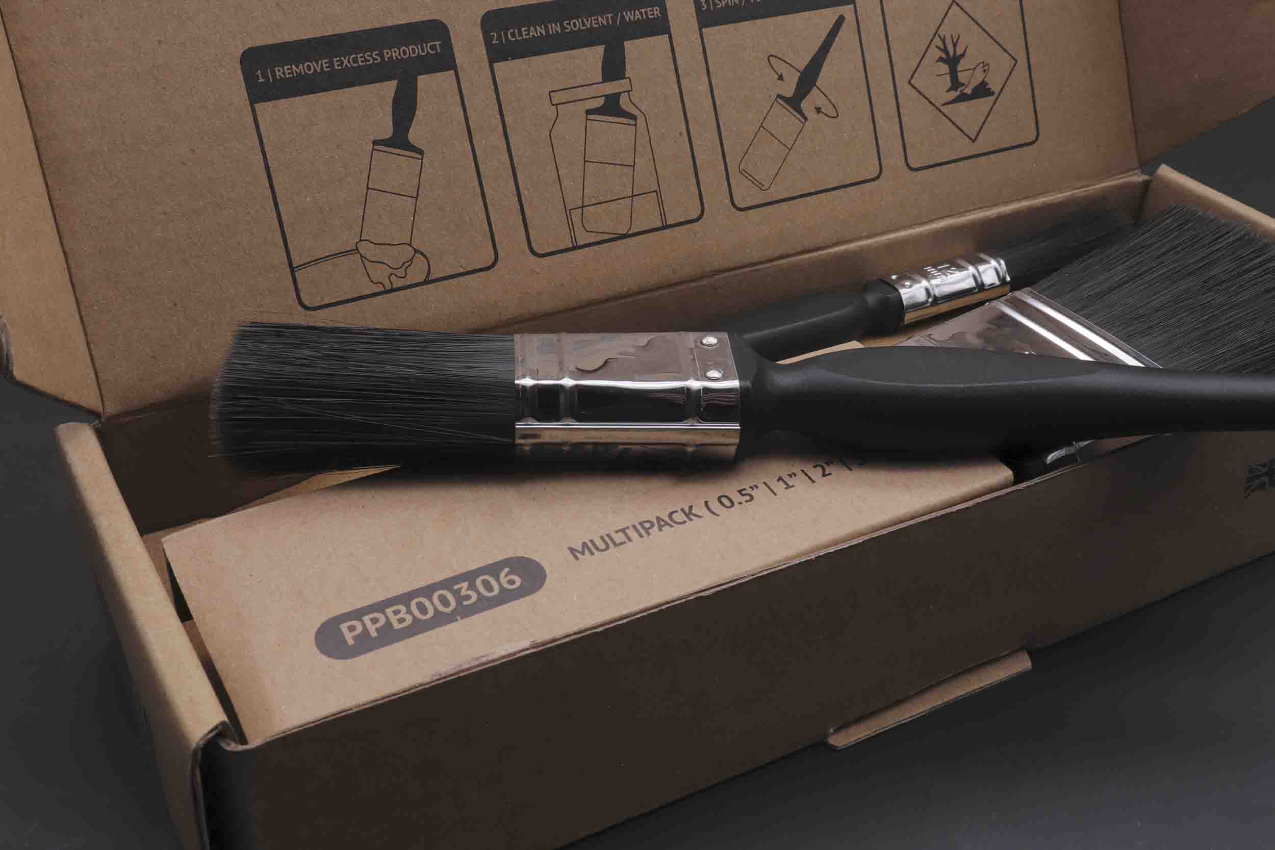 200-9214 Cottam Mixed Synthetic Paint Brush Set with Flat Bristles