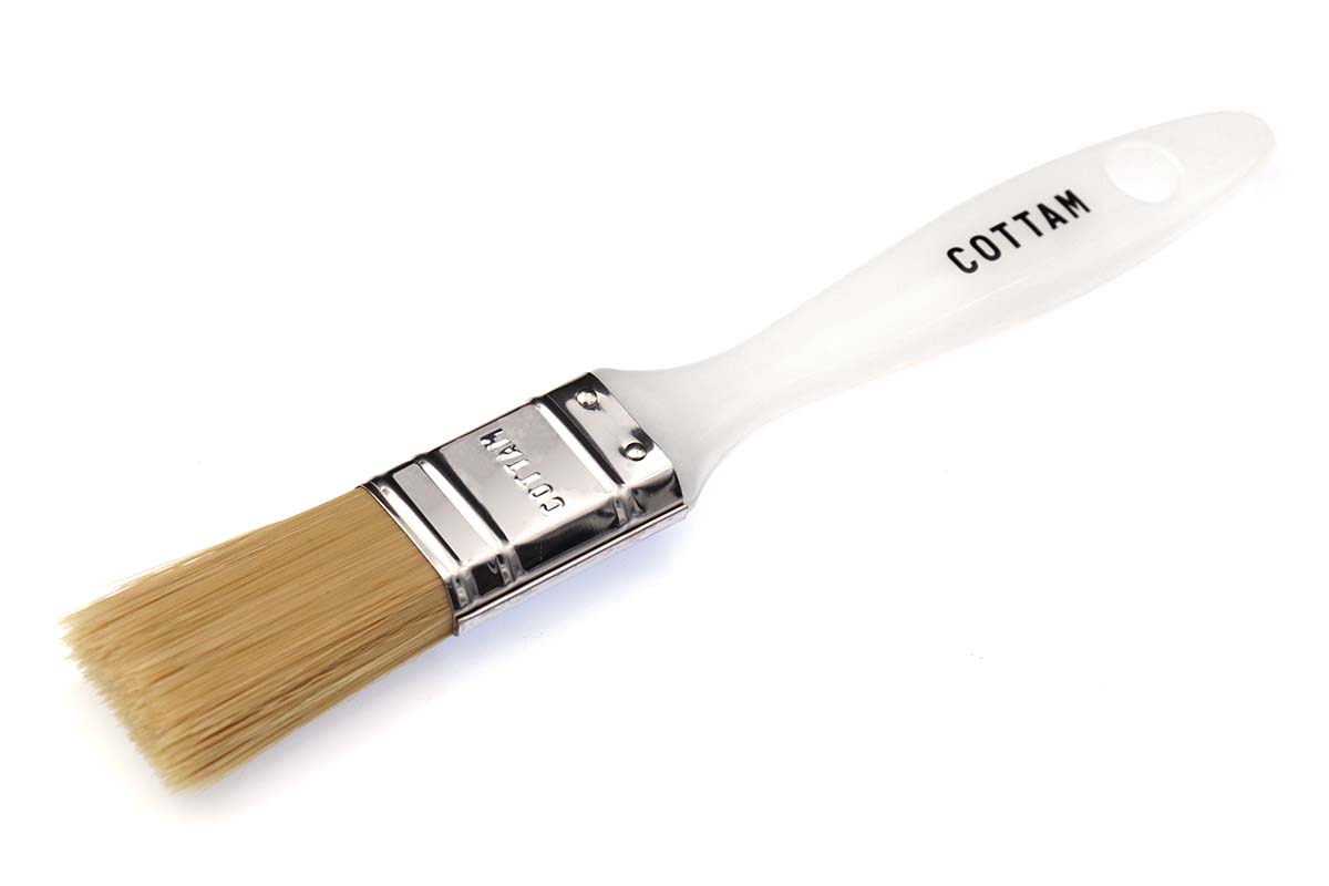 Cottam Thin, 25 mm Synthetic Paint Brush with Flat Bristles