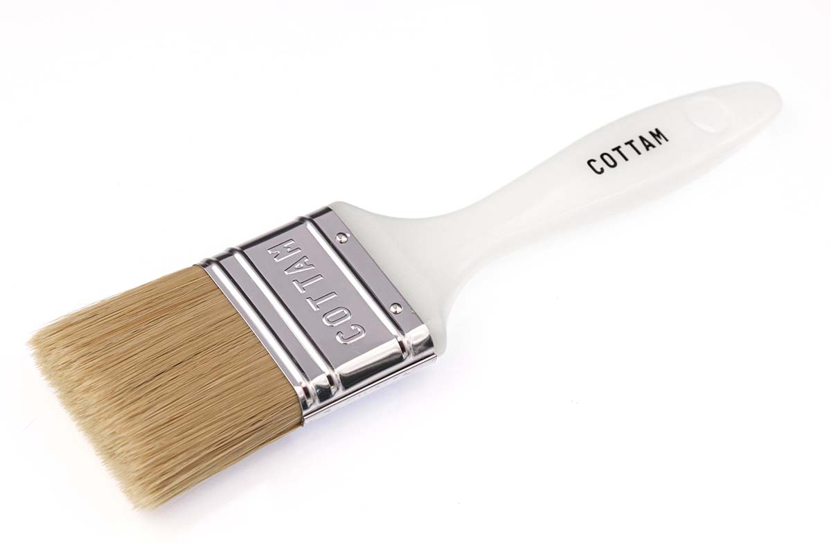 Cottam Medium, 50 mm Synthetic Paint Brush with Flat Bristles