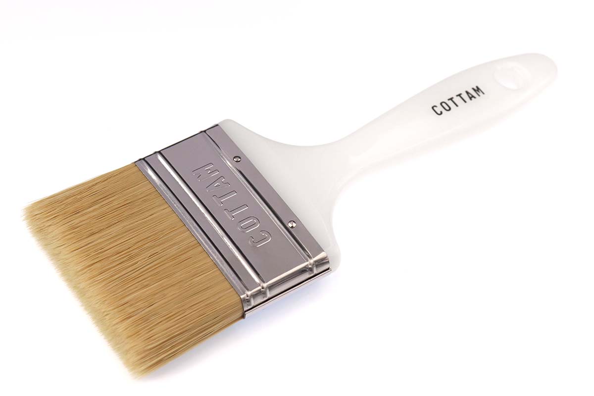 Cottam Medium, 75 mm Synthetic Paint Brush with Flat Bristles