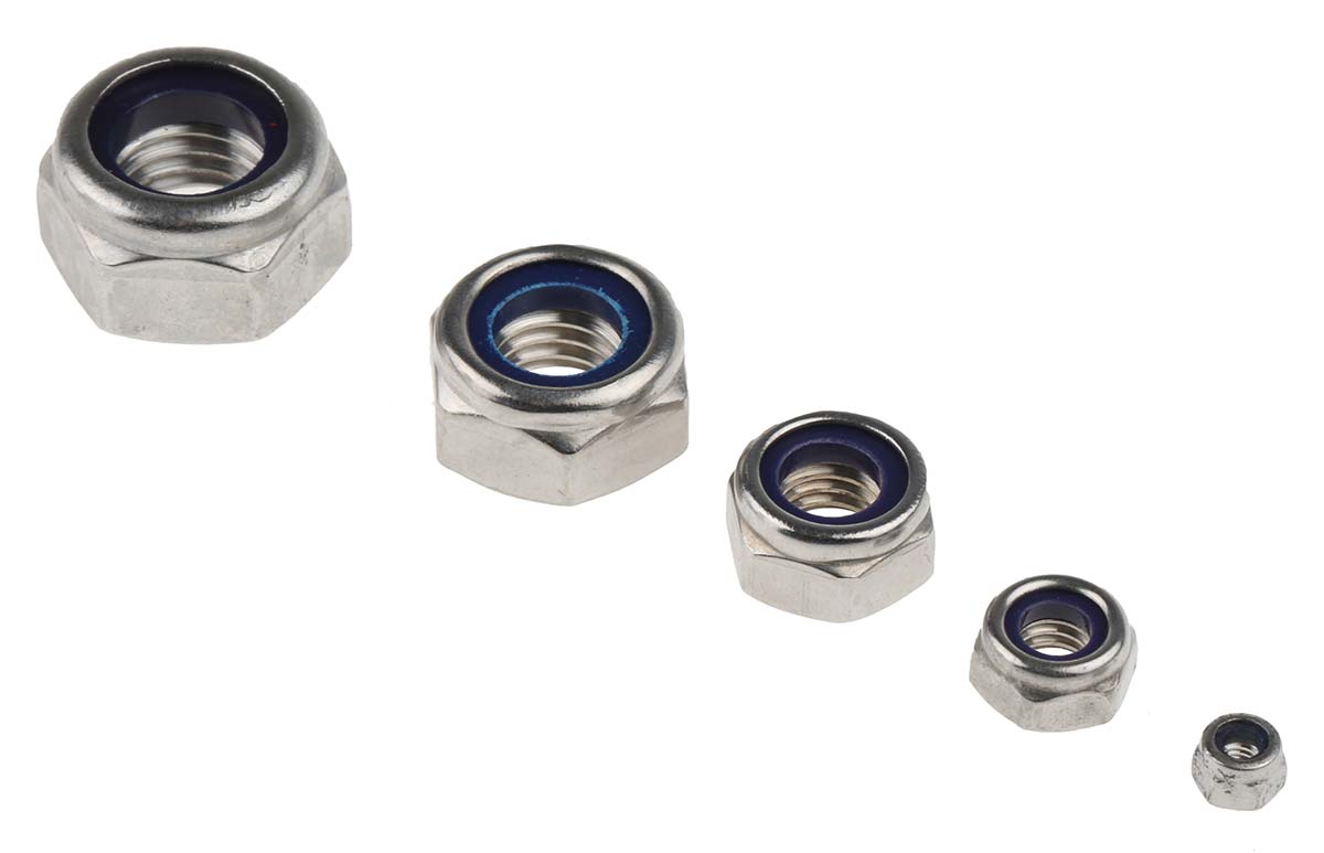 RS PRO Stainless Steel Self-Locking Nuts Box, 545 Pieces