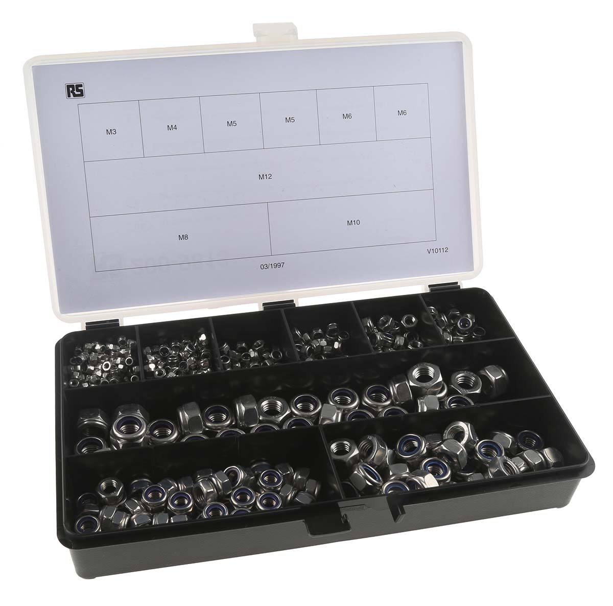 200-9813 RS PRO Stainless Steel Self-Locking Nuts Box, 545 Pieces