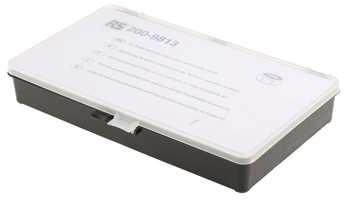 200-9813 RS PRO Stainless Steel Self-Locking Nuts Box, 545 Pieces