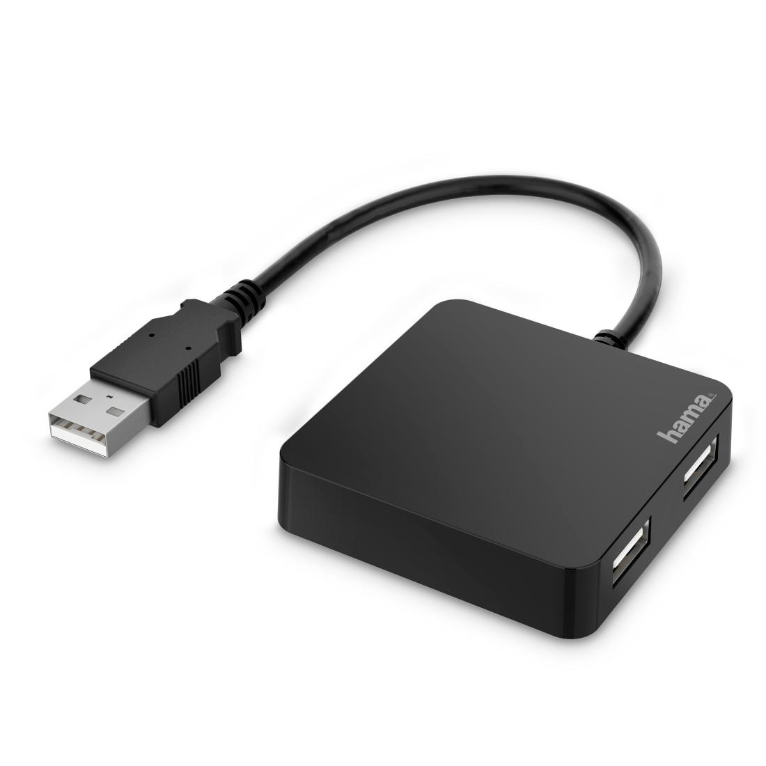 Hama 4 Port USB 2.0 USB Hub, USB Powered, 56 mm 13 mm 56mm