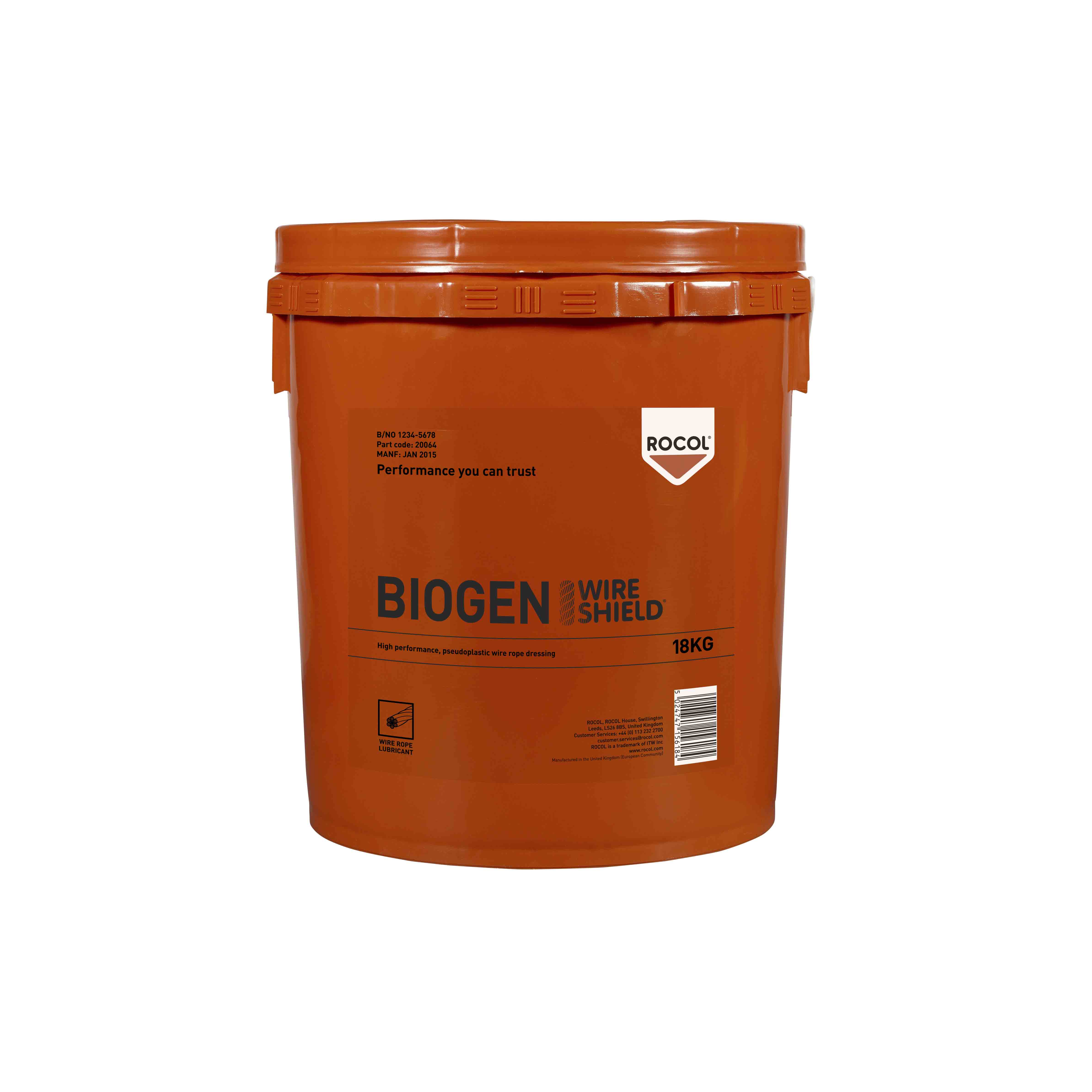 Rocol Biogen Wireshield Lubricant Graphite 18 kg Pail