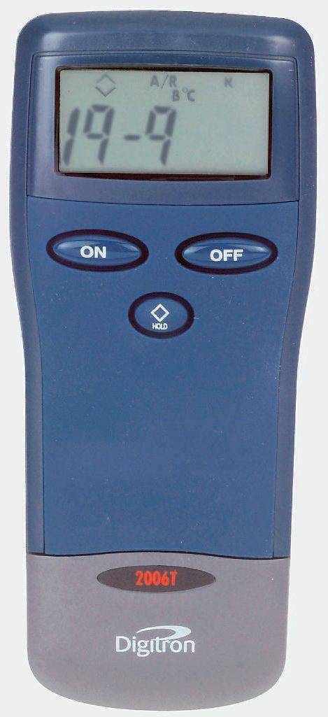Digitron 2006T Wired Digital Thermometer, Type T Probe, 1 Input(s), 350 °C Max, ±0.2°C Accuracy - RSCAL