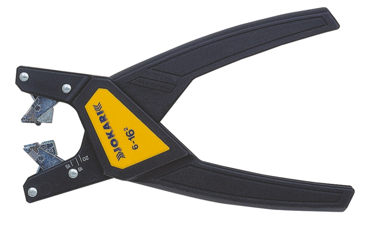Jokari 20090 Series Round Ergonomic, Soft Grip, Dual Component Wire Stripper, 6 to 16 mm², 16 mm Overall