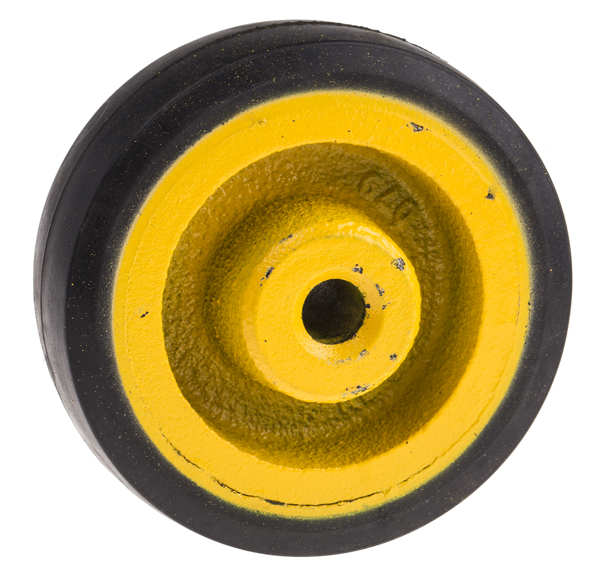 RS PRO Black, Yellow Rubber Trolley Wheel, 100 kg