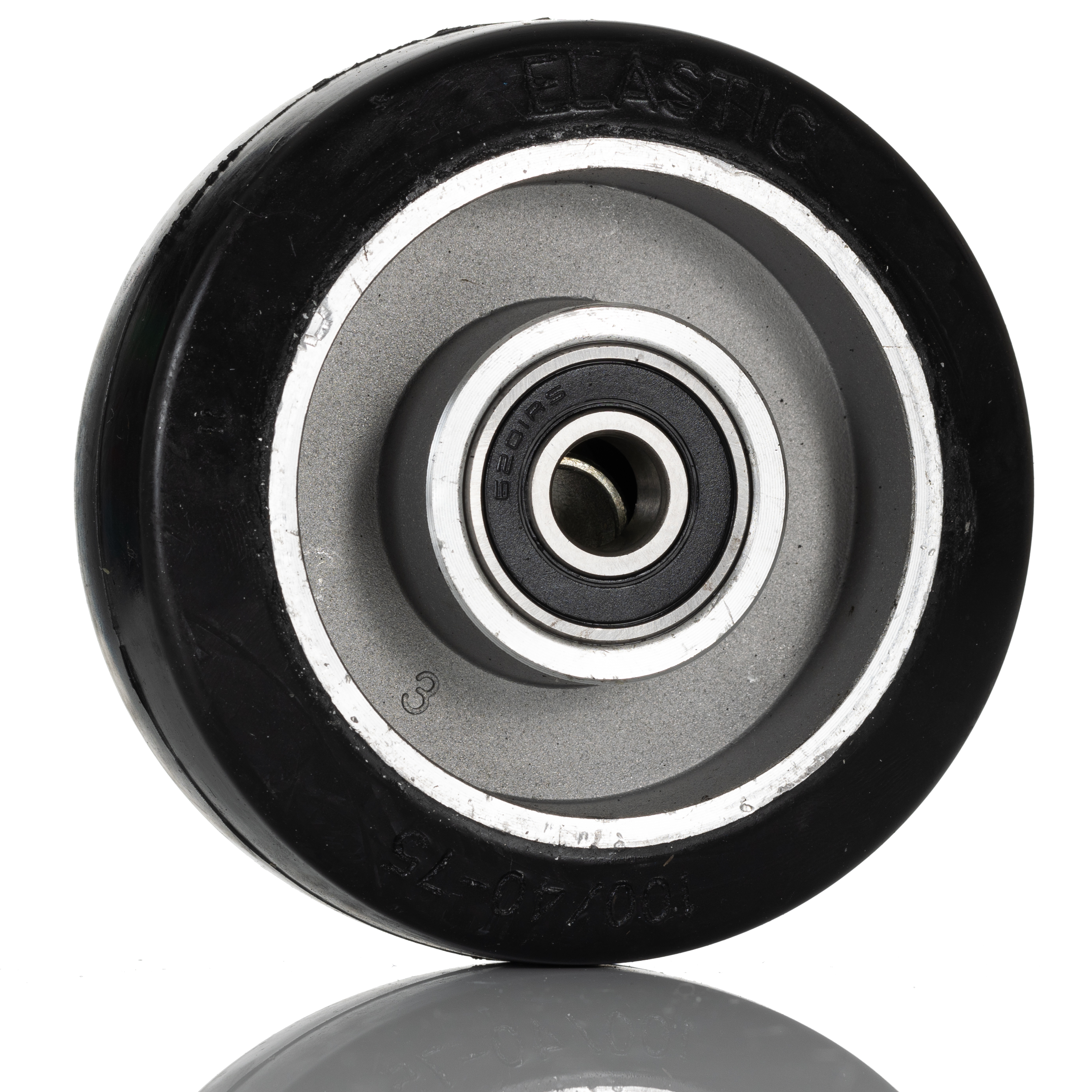 RS PRO Black Rubber Trolley Wheel, 160 kg