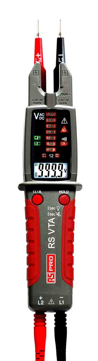 RS PRO APPA VTA, Digital Voltage Tester, 999.9V ac Continuity Check, Battery Powered CAT III 1000 V, CAT IV 600 V
