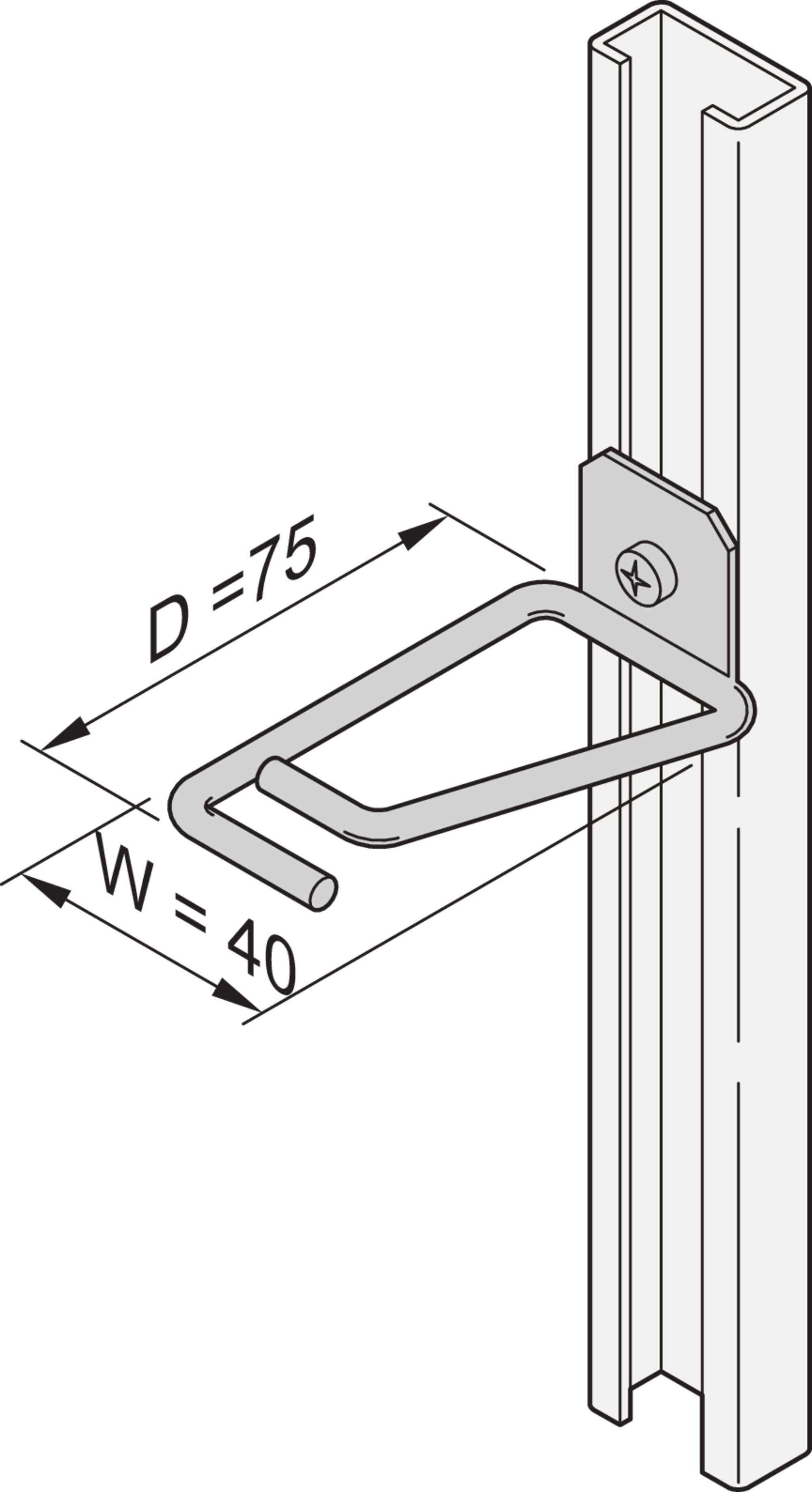 nVent SCHROFF 20118 Series Steel Cable Hook for Use with Cable x 75 mm x 40mm