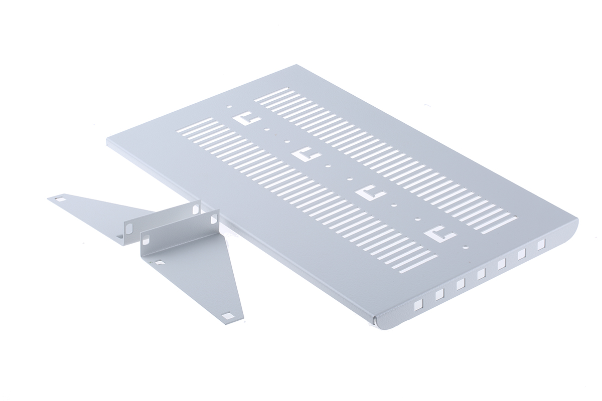 nVent SCHROFF Grey Cantilever Shelf, 2 U, 15kg Load, 430mm x 250 mm x 26 mm