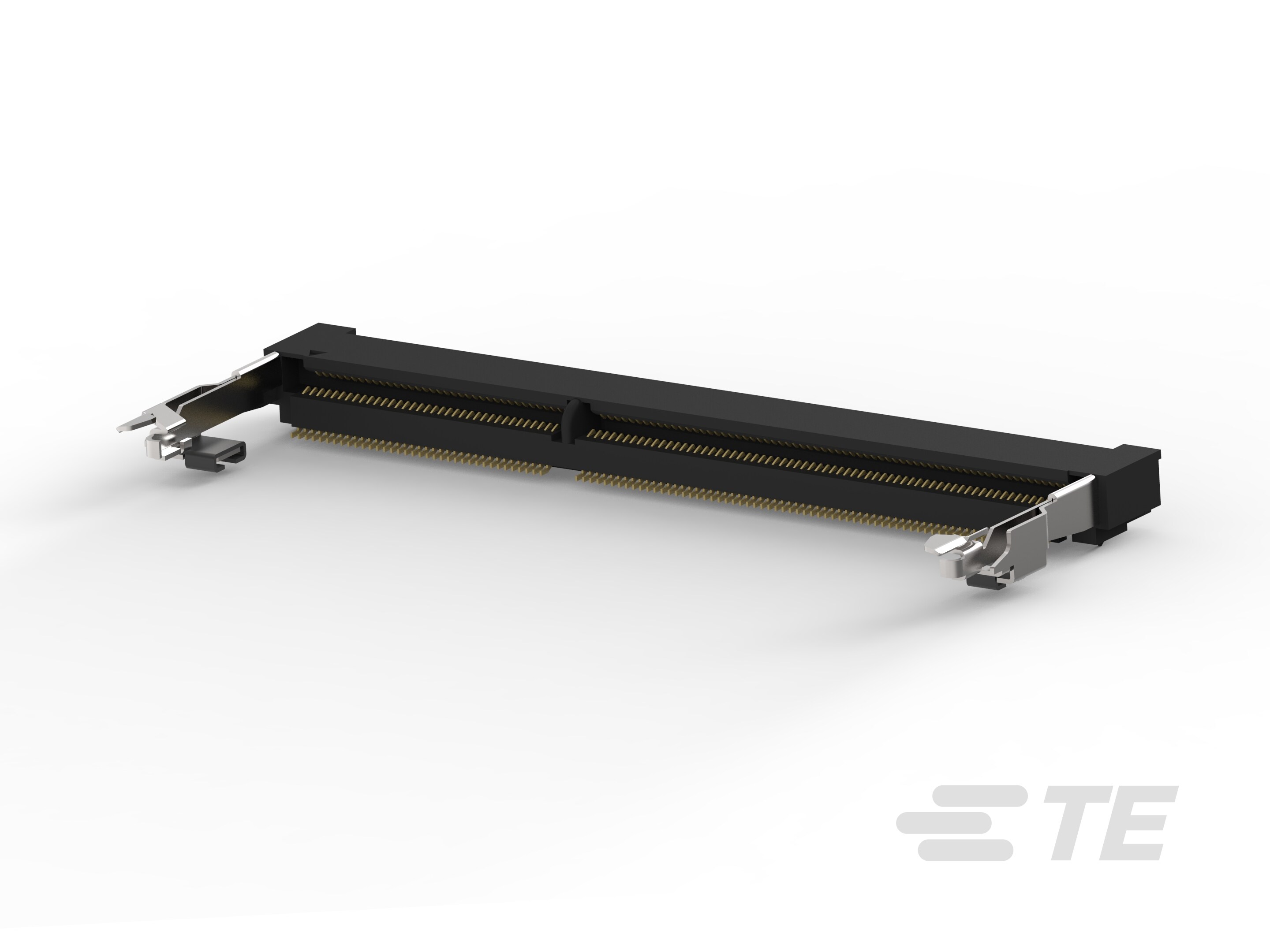 TE Connectivity 0.6 mm Pitch 204 Way, Right Angle Board Mount DDR3 DIMM Socket ,1.5V, 5A