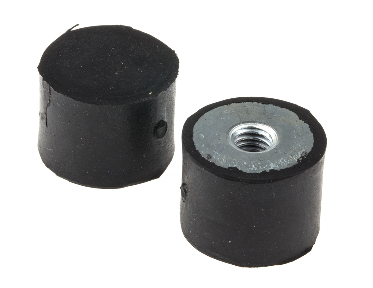 FIBET Fibet Cylindrical M6 Anti-Vibration Mount, Female Buffer Foot with 39.9 kg Compression Load