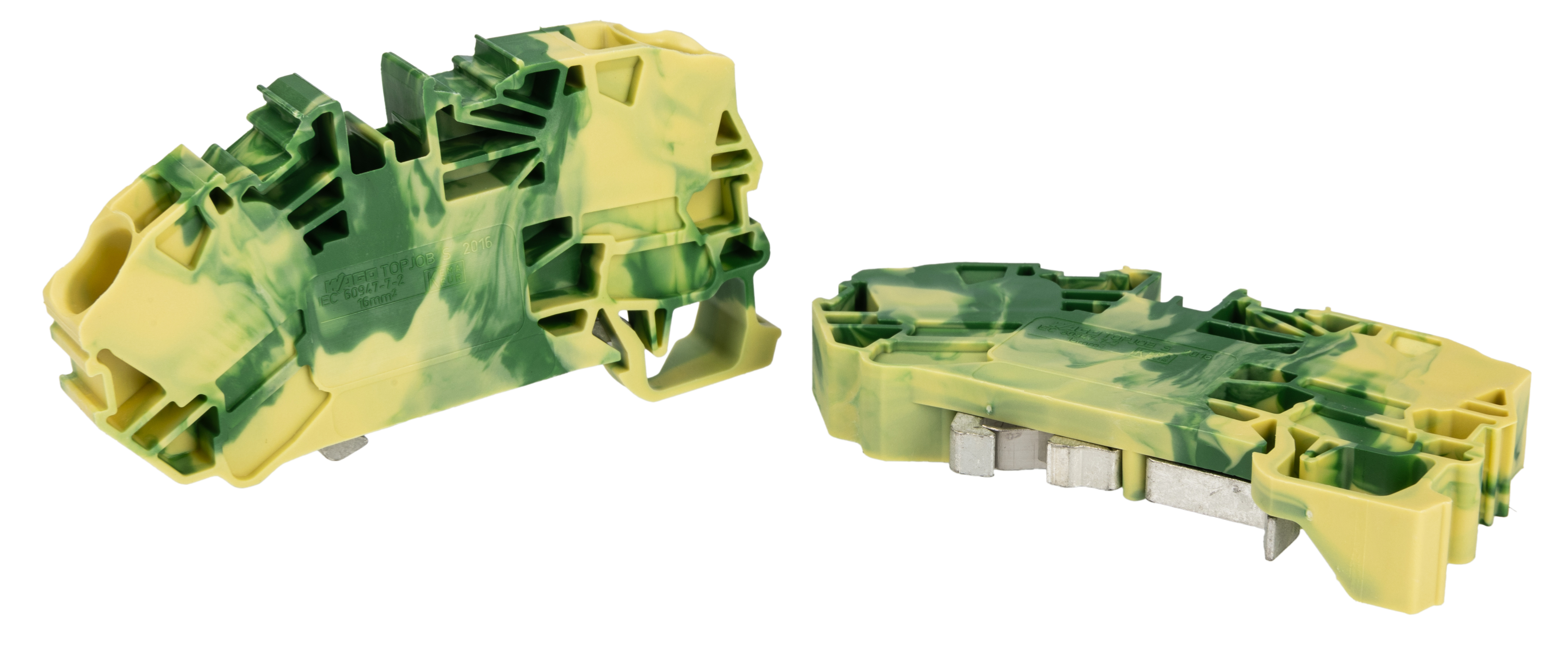 WAGO 2016-7607 Earth Terminal Block Green, Yellow, 16mm², 1-Level, Cage Clamp
