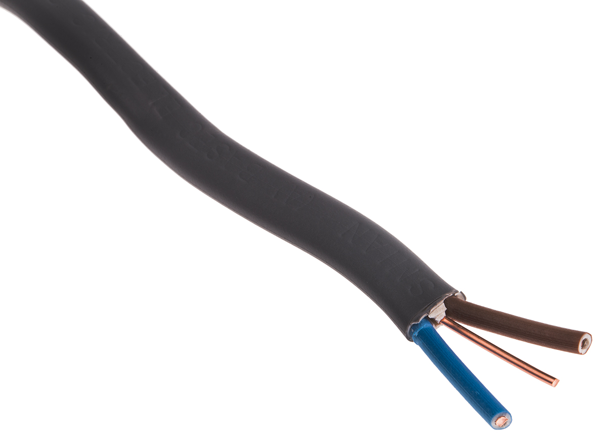 Prysmian 6242Y, 10 m 3 Core Power Cable, Grey Polyvinyl Chloride 70 °C