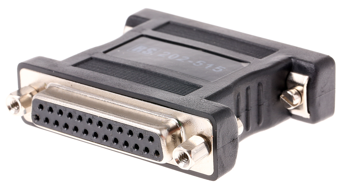 RS PRO D-Sub Adapter 25-Way D-Sub to Male Male 25 Way D-Sub Female Female