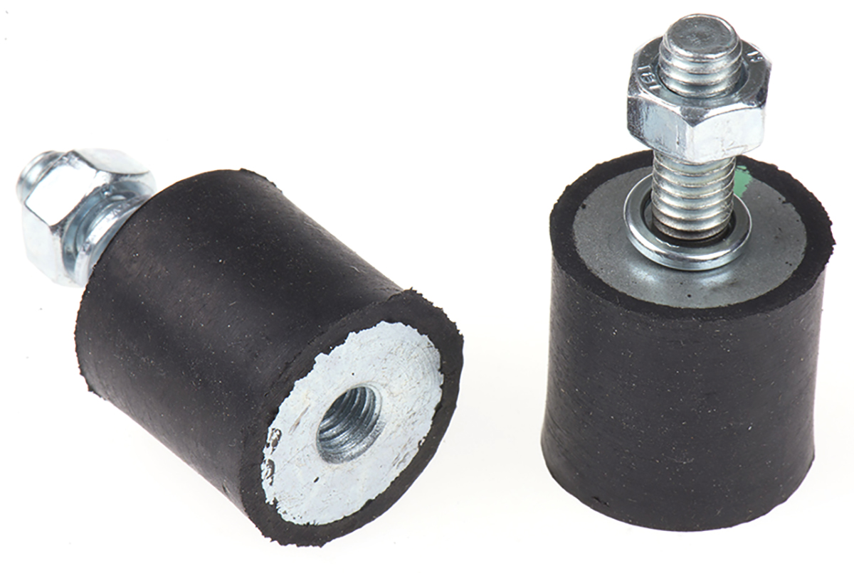 FIBET Fibet M6 x 18 mm Anti-Vibration Mount, Male to Female Bobbin with 33.6 kg Compression Load