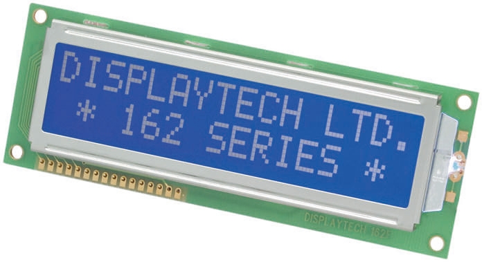 Displaytech 202B-CC-BC-3LP Alphanumeric LED LCD Monochrome Display, Black on Blue, 2 x 20