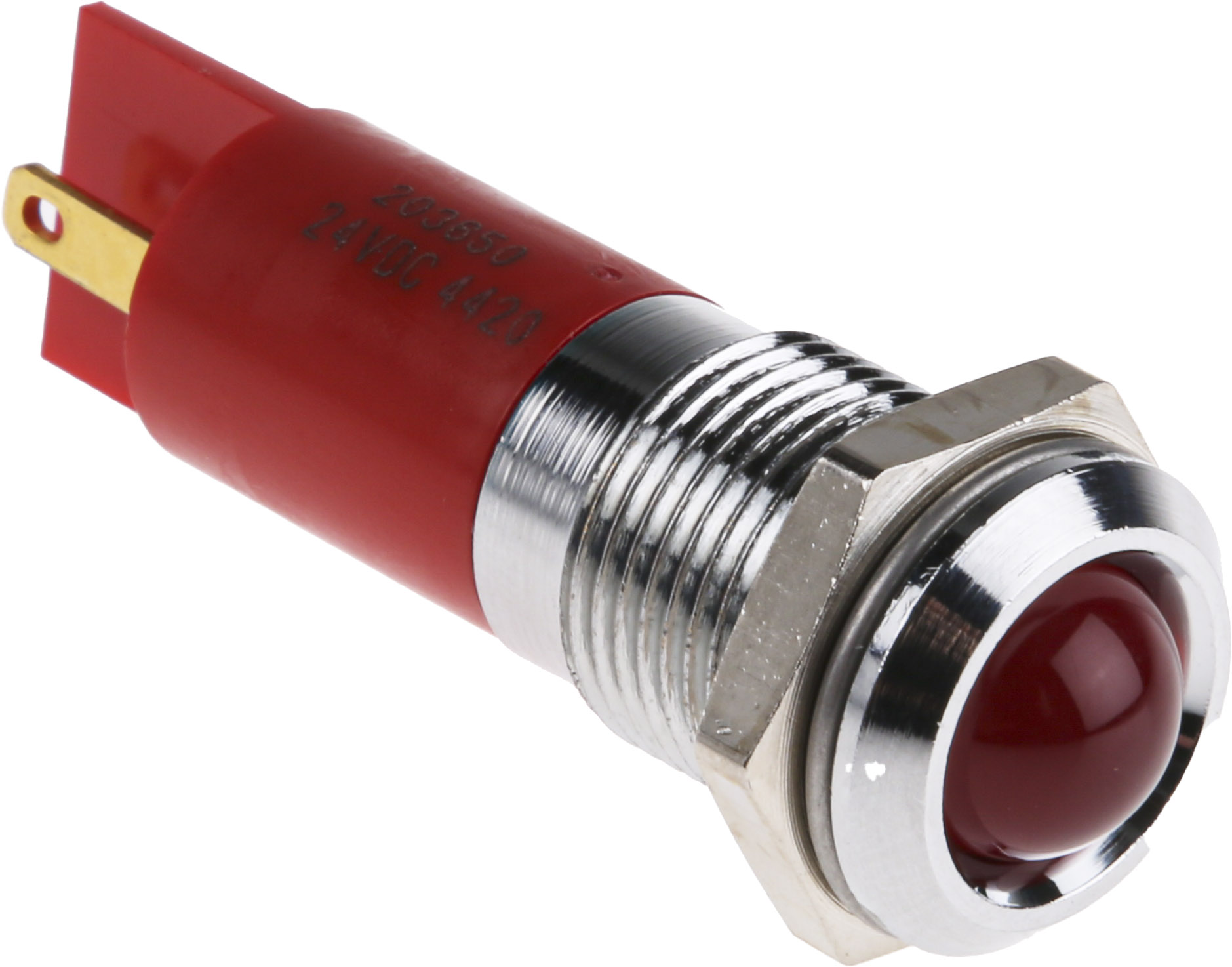 RS PRO Red Panel Mount Indicator, 24V dc, Solder Tab Termination
